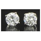 14kt Gold Brilliant 1.03 ct Diamond Stud Earrings