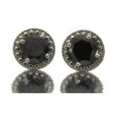 2.00 ct Natural Black Diamond Stud Earrings