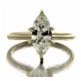 14kt Gold Marquise 1.50 ct Diamond Solitaire Ring