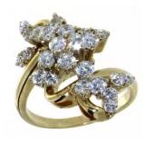 14kt Gold Brilliant 1.60 ct Diamond Cocktail Ring