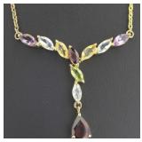 Stunning Genuine Gemstone Evening Necklace