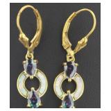 Beautiful Mystic Topaz & Opal Dangle Earrings