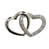 Beautiful 1/4 ct Diamond Double Heart Necklace