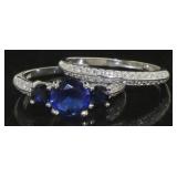 Stunning 3.00 ct Sapphire & White Topaz Ring