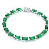 Radiant Cut 17.50 ct Emerald Tennis Bracelet