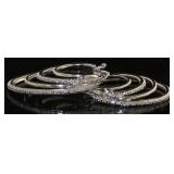 Genuine 1/4 ct Diamond Triple Hoop Earrings