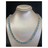 Natural 37.40 ct Blue Zircon 18" Necklace