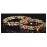 Natural 3.10 ct Tourmaline Hoop Earrings