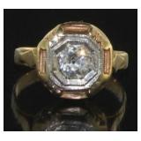 18kt Gold Antique Mine Cut Diamond Ring