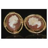14kt Gold Antique Cameo Earrings