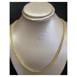 Quality 18" 14kt-Sterling Silver Rope Necklace