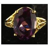 10kt Gold Oval 5.80 ct Rainbow Topaz Ring