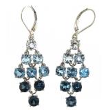 Natural 4.50 ct London & Sky Blue Topaz Earrings