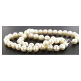 Genuine 8 mm Hand Knotted White Pearl Necklace