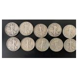 Mixed Date Walking Liberty Silver Half Dollar