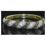 Genuine 1/4 ct Green & White Diamond Ring