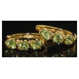 Natural 1.00 ct Peridot Hoop Earrings