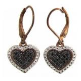 SS/Rose 1/4 ct Black & White Diamond Earrings