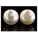 Beautiful White Freshwater Pearl Stud Earrings