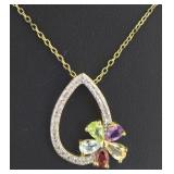 Genuine Gemstone & Diamond Accent Necklace