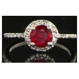 Beautiful Genuine Ruby & Diamond Designer Ring