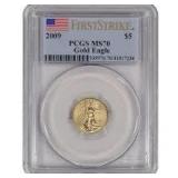 2009 MS70 $5.00 American Eagle Gold Coin