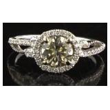 14kt White Gold 1.33 ct Round Diamond Ring