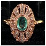 Stunning Emerald & Diamond Designer Ring