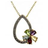 Genuine Gemstone & Diamond Accent Necklace