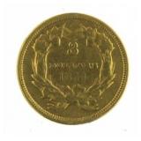 RARE 1854 Indian Princess $3.00 Gold Coin