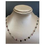 Genuine 9.12 ct Rainbow Tourmaline Silver Necklace