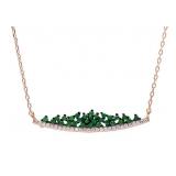 Rose Toned Emerald Crown Designer Necklace