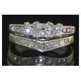 14kt Gold 1.25 ct Past Present Future Diam Bridal