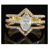 14kt Gold Marquise Cut 1.24 ct Diamond Ring