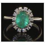 14kt Gold 1.8 ct Emerald & Diamond Ring