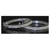 14kt Gold 24 mm Diamond Hoop Earrings