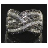 Natural 1.10 ct Black & White Diamond Ring