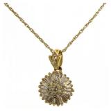 14kt Gold 1.00 ct Baguette Diamond Necklace