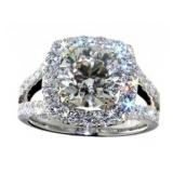 18kt Gold Round Brilliant 4.44 ct Diamond Ring