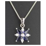 Gorgeous Sapphire & White Topaz Necklace
