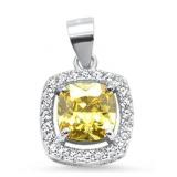 Cushion Cut 2.00 ct Yellow Topaz Pendant