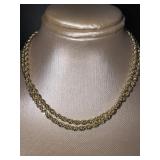 10kt Gold 22" Rope Chain