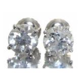 14K White Gold 1.91 ct Round Diamond Stud Earrings