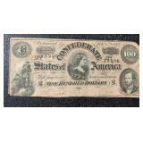 1864 Confederate States $100 Lucy Pickens Note