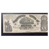Series 1861 Choice UNC $20 Confederate States Note