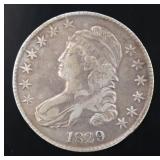 1829 Capped Bust Silver Half Dollar