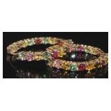 Natural 3.10 ct Tourmaline Hoop Earrings