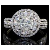 14kt White Gold 1.76 ct Round Diamond Ring