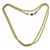 14kt Gold 18" Diamond Cut Rope Twist Necklace