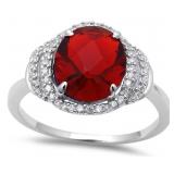 Stunning 7.00 ct Garnet & White Topaz Ring